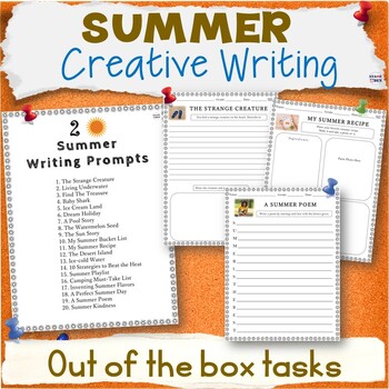 Summer School Activities and Writing Prompts - Print and Digital Worksheets