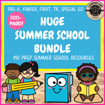 Preview of Summer School Math Writing Reading Packets for PreK Kindergarten TK Special Ed