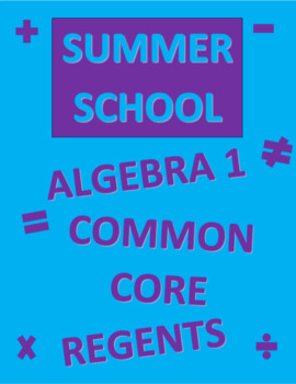 Preview of Summer School Curriculum/Review for Algebra 1 Regents Common Core