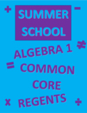 Summer School Curriculum/Review for Algebra 1 Regents Common Core