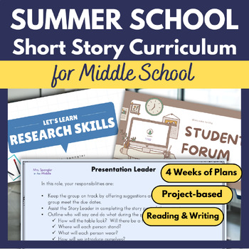 Preview of Summer School Activities Curriculum - Short Story Project - 6th 7th 8th grade
