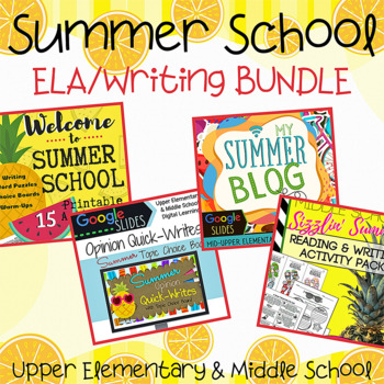 Preview of Summer School ELA & Writing Activities BUNDLE (Upper Elementary & Middle School)