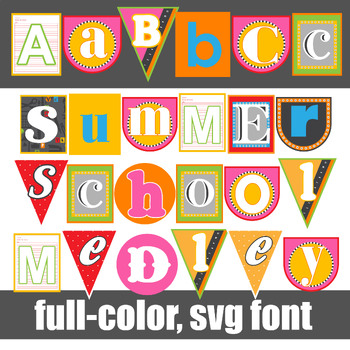 Summer School Medley Full-color Font by Lettering Delights | TPT