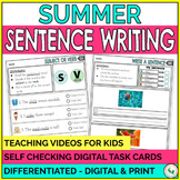 Summer School Morning Work Summer Sentence Writing Activit
