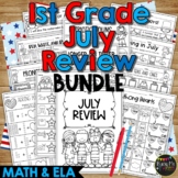 Patriotic Activity Math and ELA Review BUNDLE 1st Grade No