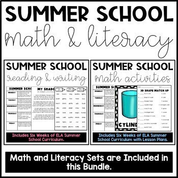 Preview of Summer School Reading and Math Bundle 