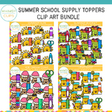 Summer School Supply Toppers Clip Art Bundle