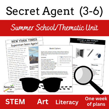 Preview of Summer School Thematic Unit: Secret Agent Theme Unit (Grades 3-6)