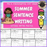 Summer School Writing Sentences Worksheets PreK Kindergart