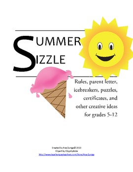 Preview of Summer School/Camp Rules, Icebreakers, Puzzles, Certificates, and Fun Activities