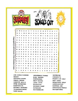 Preview of Summer School Word Search Last Day of School