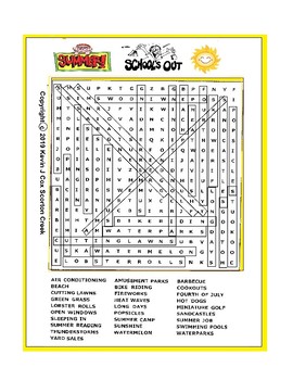 Summer School Word Search Last Day of School | TPT