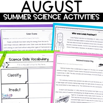 Preview of Summer Science August Activities