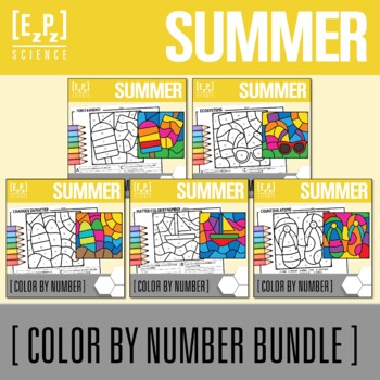 Preview of Summer Science Color by Number Activity Bundle