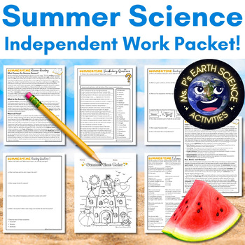 Preview of Summer Science Independent Work Packet- End of the Year Activities for Teens