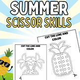 Preview of Summer Scissor Skills & Coloring: 36 Pages of Fun (Preschool, Kindergarten)