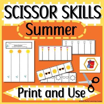 Scissor Skills Cutting Practice #Summer Graphic by MiaPrintus · Creative  Fabrica