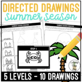 Summer Season Art Directed Drawing Worksheets