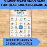 Summer Beach Bingo Game for Preschool Kindergarten 1st 