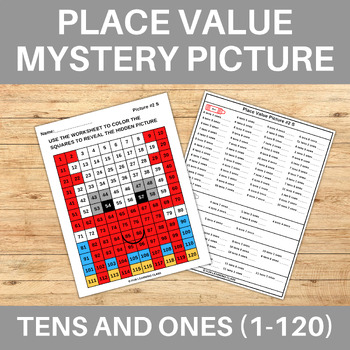 Preview of Summer Season Crab Tens & Ones Place Value 120 Chart Mystery Picture