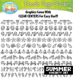 Summer Season Doodle Page Dividers Clipart {Zip-A-Dee-Doo-