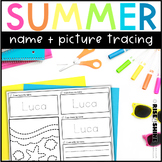 Summer Season Name Writing &  Picture Tracing | Editable A