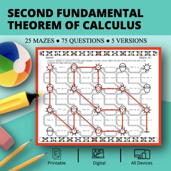 Preview of Summer: Second Fundamental Theorem of Calculus Maze Activity