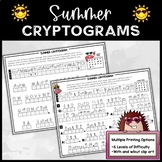 Summer Secret Message Word Puzzle - Crack the Code Cryptograms