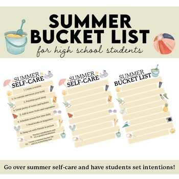 Preview of Summer Self Care Activity and Bulletin Board Bundle End of The Year