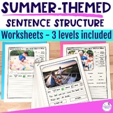 Summer Sentence Building Worksheets W/ Pictures To Make a 