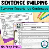 Summer Sentence Building Worksheets for Writing Complete D
