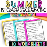 Summer Sentence Sequencing | Cut & Paste | 1st Grade Activ