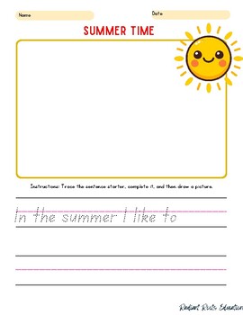 Preview of Summer Sentence Starters