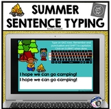 Summer Sentence Typing BOOM CARDS - Play on Internet or Print