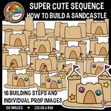 Summer Sequencing Clipart - How to Build a Sandcastle Step