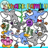 Summer Shark Family Clip Art. Tiburones. Familia.