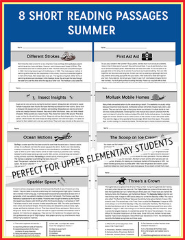 Summer Reading Passages by The Brighter Rewriter | TpT