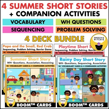 Preview of Summer Short Stories Bundle (Boom™ Cards)