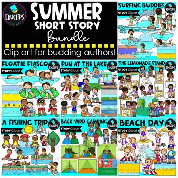 Preview of Summer Short Stories Clip Art Bundle {Educlips Clipart}