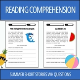 Summer Short Stories WH Questions - Who, What, When, Where