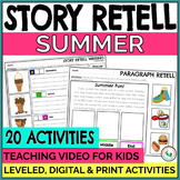 Preview of Summer Short Story Retell with Pictures Sequencing Speech Therapy Sequence Cards