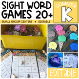 Editable Summer Sight Word Printables, Games and Activitie