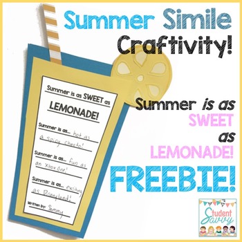 Preview of Summer Activity Freebie End of the Year Free Craft Craftivity Summer Writing