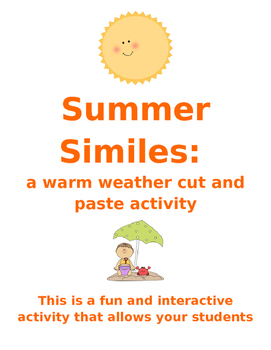 Preview of Summer Similes: a fun figurative language cut & paste warm weather activity