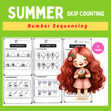 Summer Skip Counting Activity Book for Kids | Number Seque