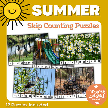 Preview of Summer Skip Counting Puzzles