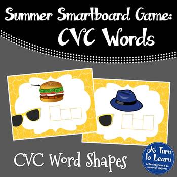 Preview of Summer Smartboard Game: CVC Word Shapes Spelling (Smartboard/Promethean Board)