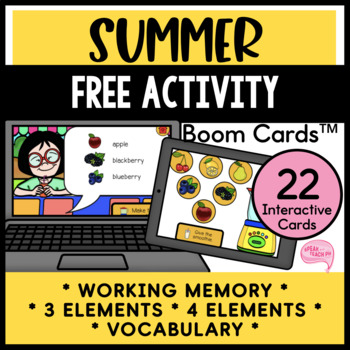 FREE Summer Smoothie Memory and Recall Speech Therapy Boom Cards™