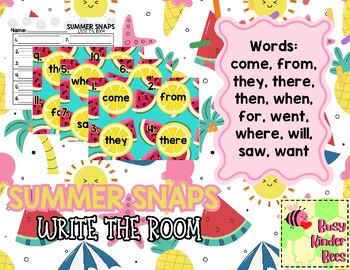 Preview of Summer Snaps! | Summer Snap Word Write the Room Center