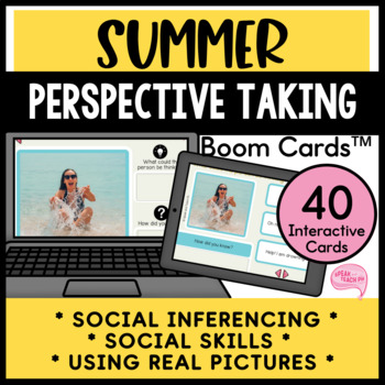 Preview of Summer Social Inferencing and Perspective Taking No Prep Digital Boom Cards™